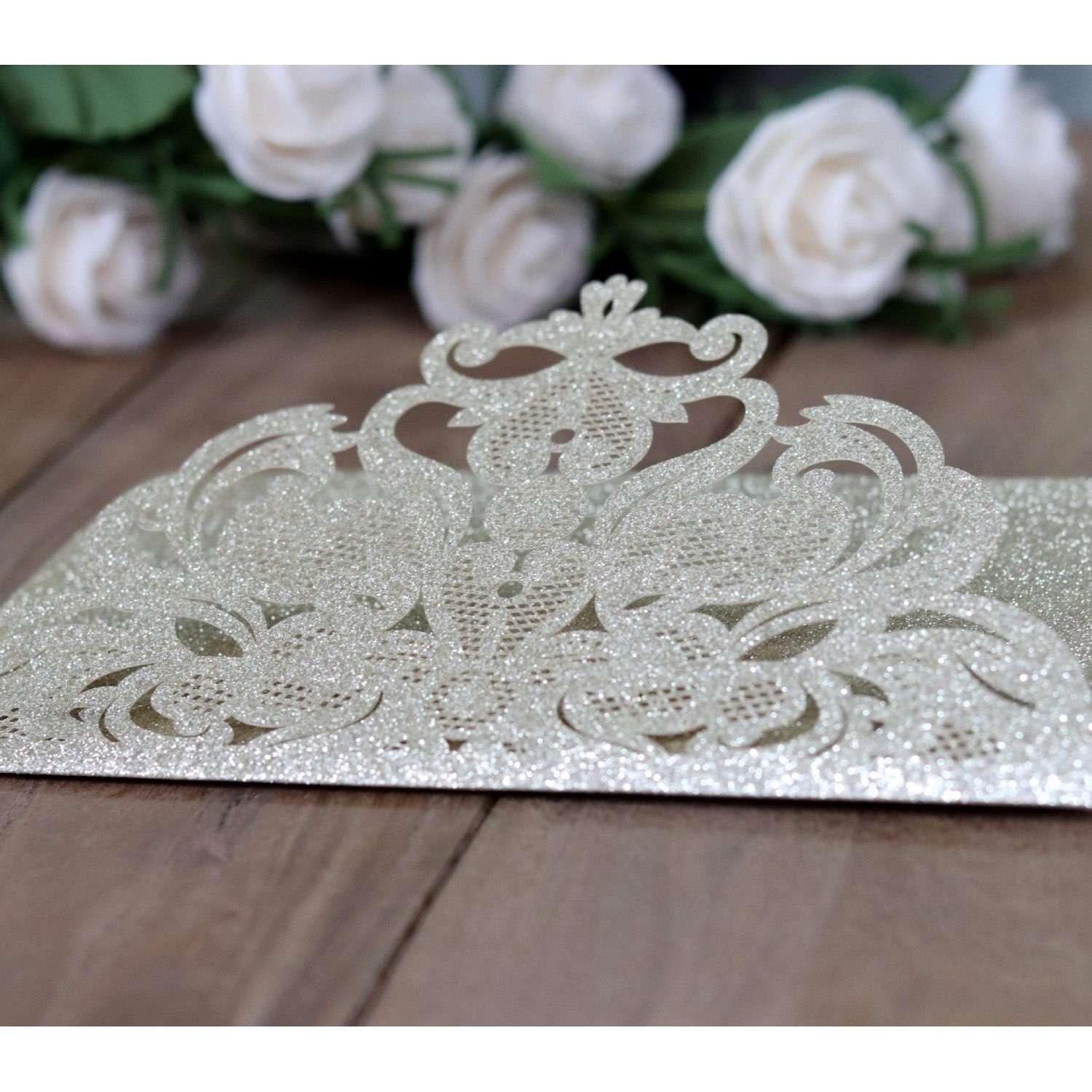 Thank You Card Wedding Card Design Laser Cut Holiday Greeting Card Glitter Card Personalized Custom